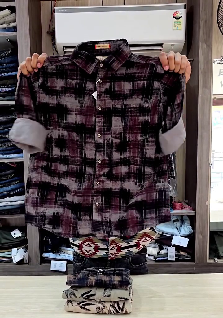 Maroon Checked Casual Shirt