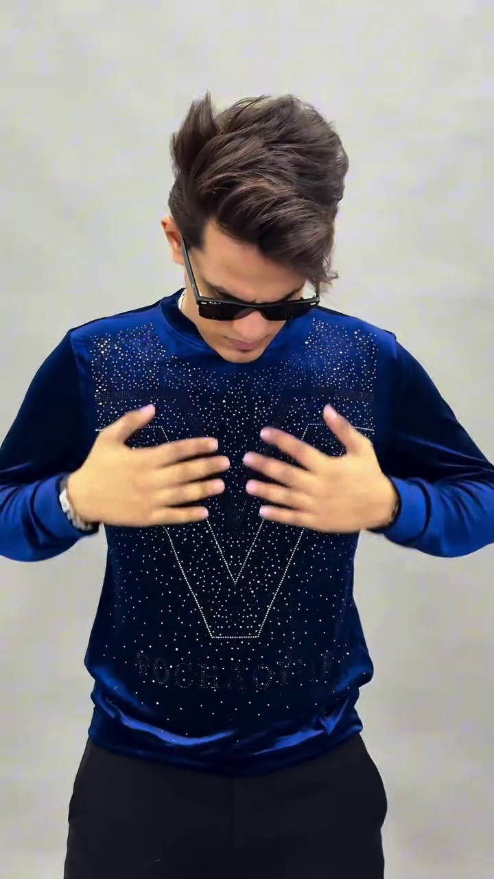 Maroon Velvet Rhinestone Sweatshirt