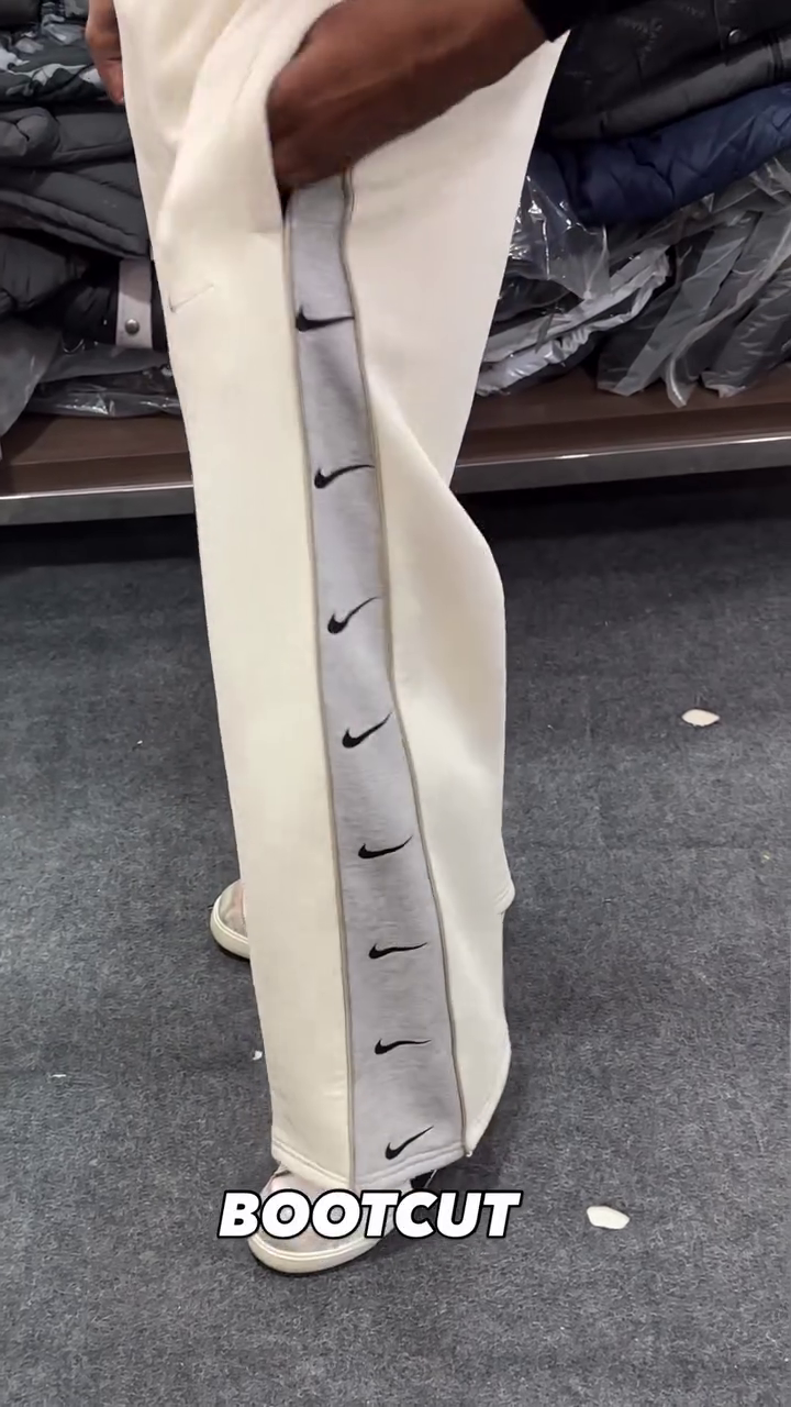 Cream Bootcut Casual Pants