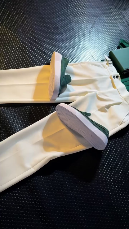 Elegant Green & White Outfit Combo