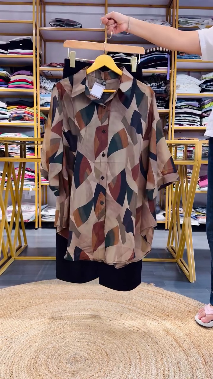 Abstract Geo Shirt & Shorts Co-ord