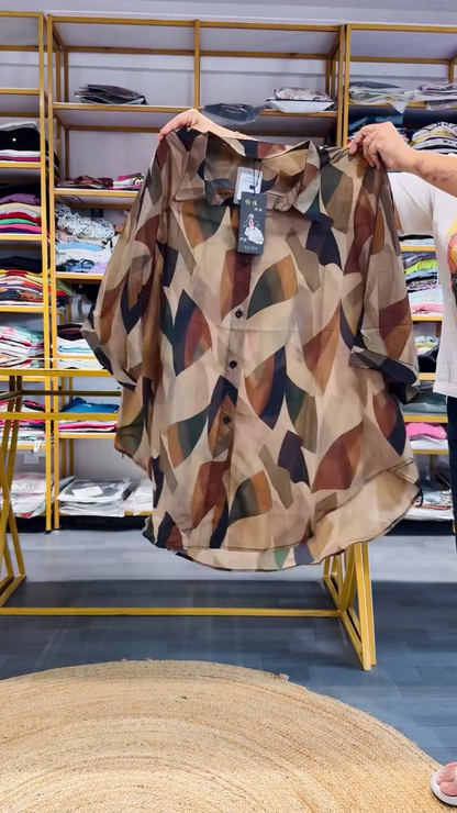 Abstract Geo Shirt & Shorts Co-ord