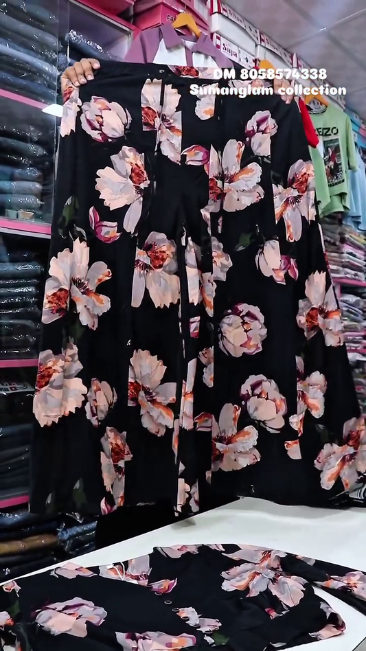 Floral Button-Front Crop Top