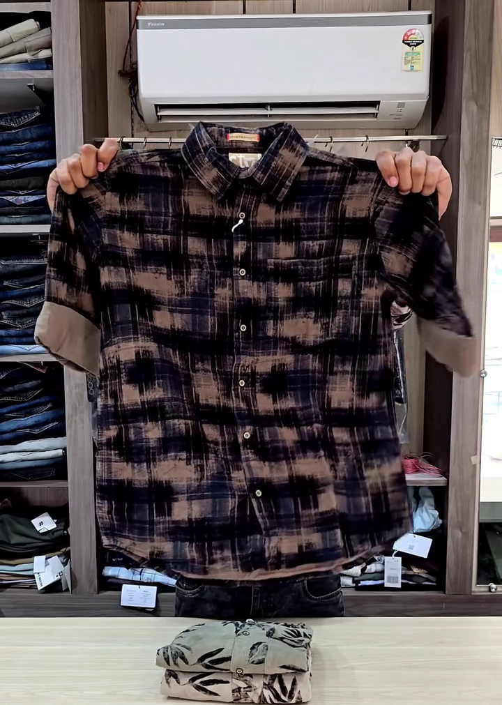 Maroon Checked Casual Shirt