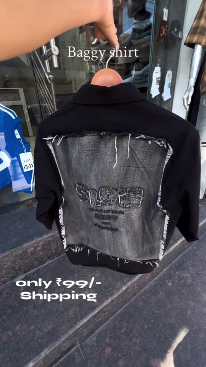 Black Oversized Patchwork