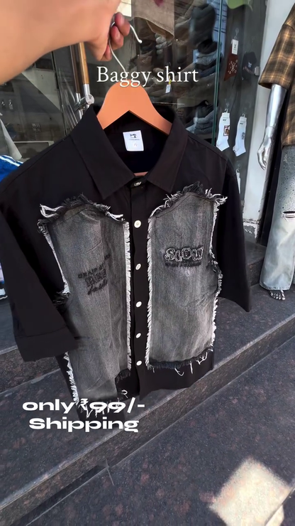 Black Oversized Patchwork