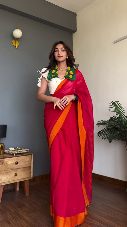 Elegant Grey Cotton Saree