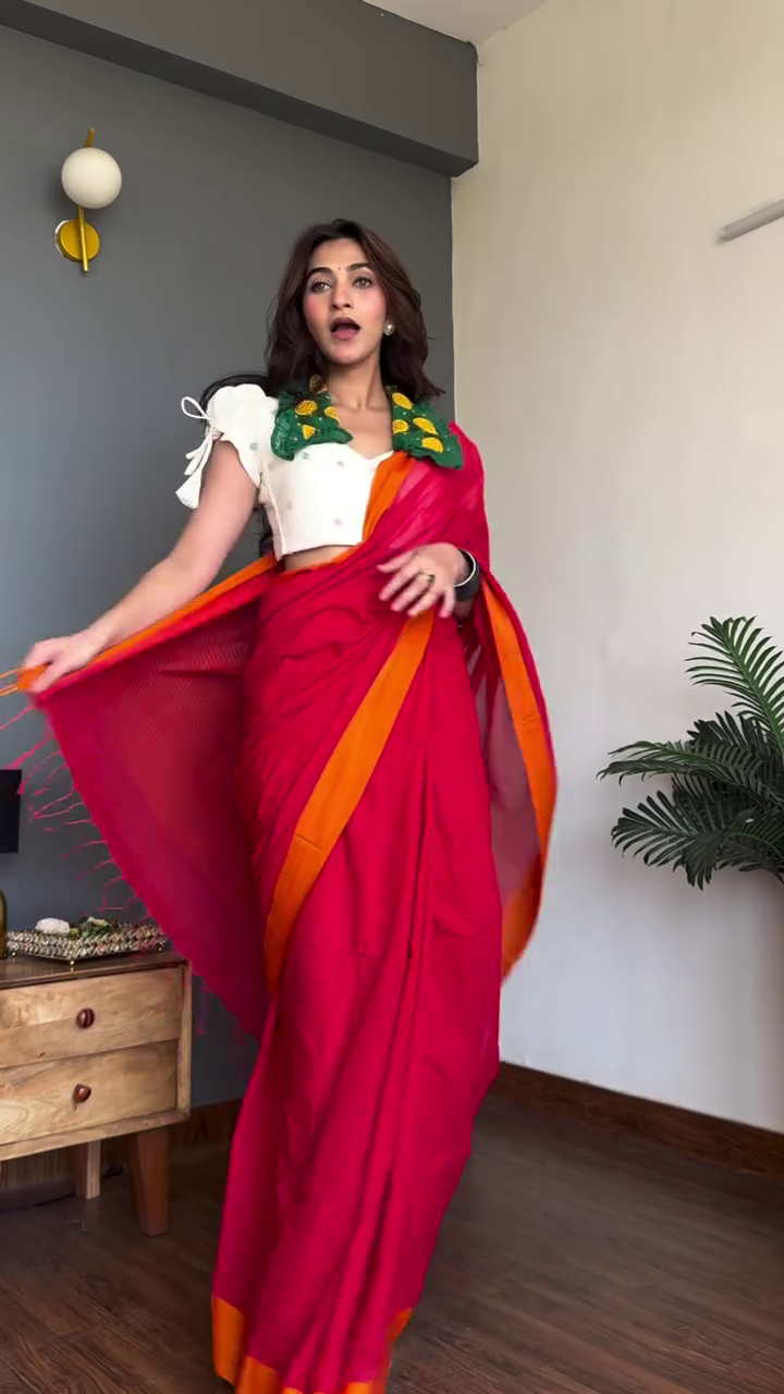 Elegant Grey Cotton Saree