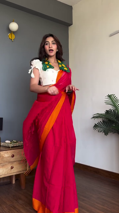 Elegant Grey Cotton Saree
