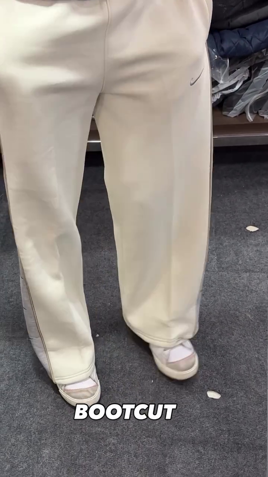 Cream Bootcut Casual Pants