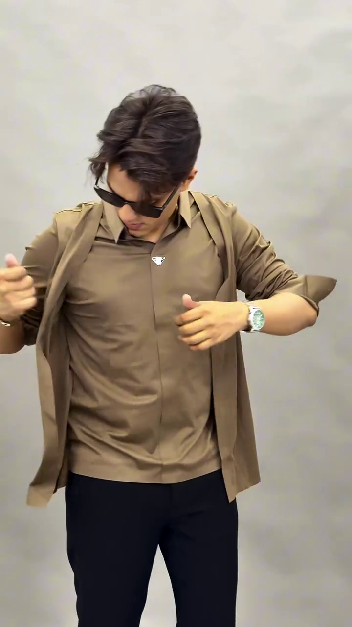 Stylish Brown Layered Casual Shirt