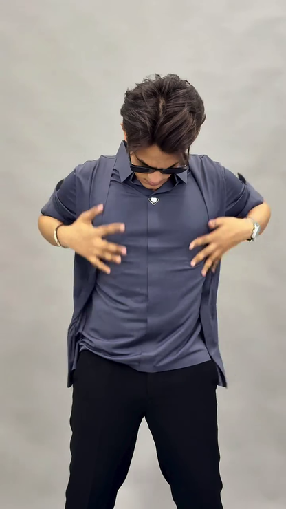 Stylish Brown Layered Casual Shirt