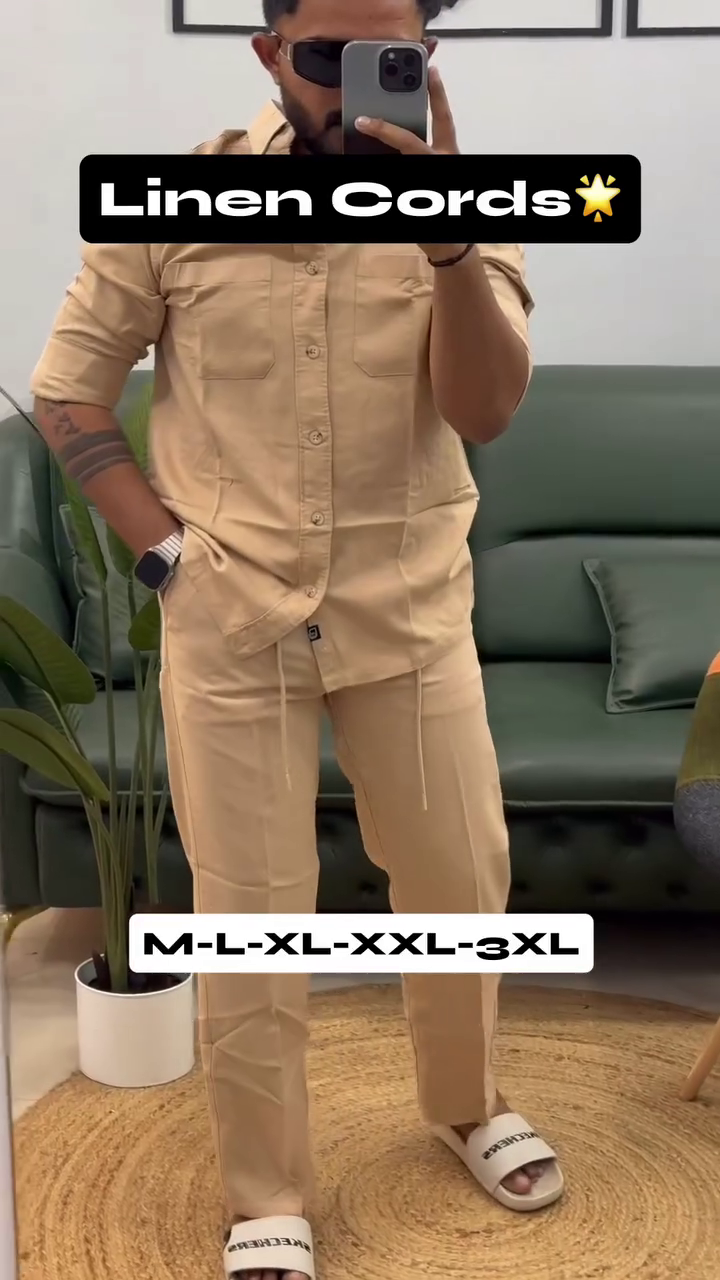 Premium Beige Linen Co-Ord Set f